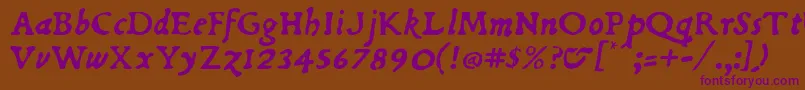 Dubellit Font – Purple Fonts on Brown Background