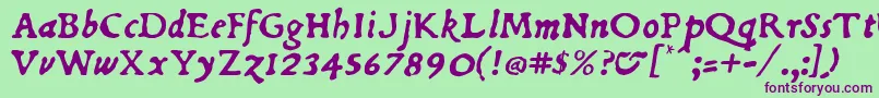 Dubellit Font – Purple Fonts on Green Background