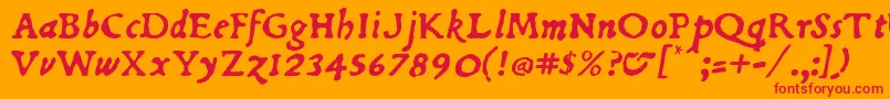 Dubellit Font – Red Fonts on Orange Background