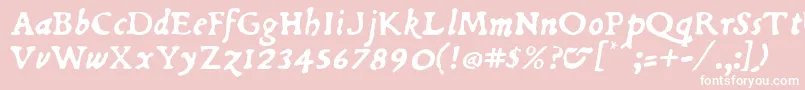 Dubellit-Schriftart – Weiße Schriften auf rosa Hintergrund