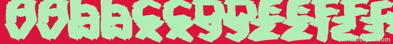 フォントFatBrush – 赤い背景に緑の文字
