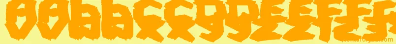 FatBrush Font – Orange Fonts on Yellow Background