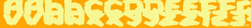 FatBrush Font – Yellow Fonts on Orange Background