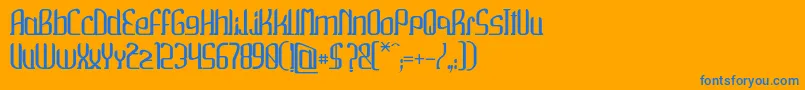 フォントWako – オレンジの背景に青い文字