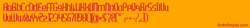 Wako-fontti – punaiset fontit oranssilla taustalla