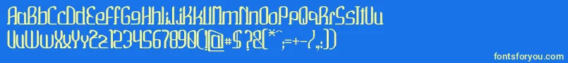 Wako Font – Yellow Fonts on Blue Background