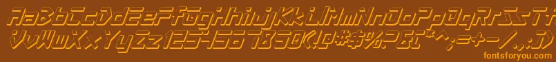 ProcyonShadowItalic Font – Orange Fonts on Brown Background