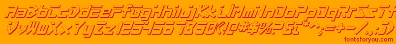 ProcyonShadowItalic Font – Red Fonts on Orange Background