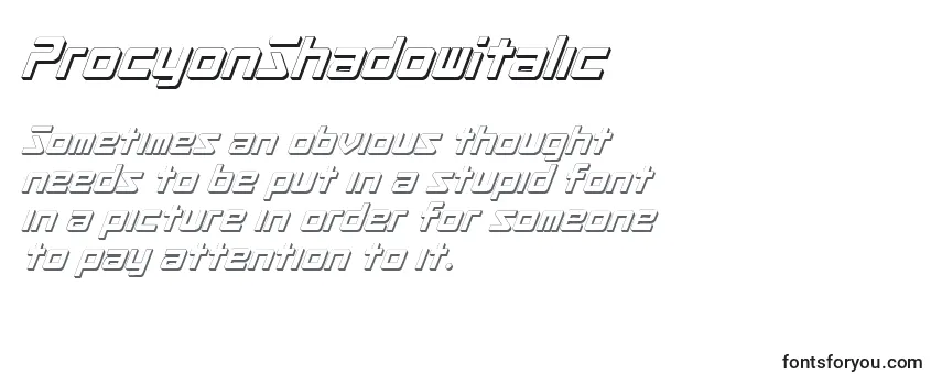 Шрифт ProcyonShadowItalic