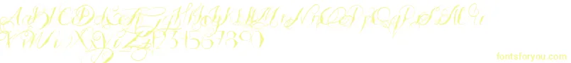 TattoedWedding Font – Yellow Fonts on White Background