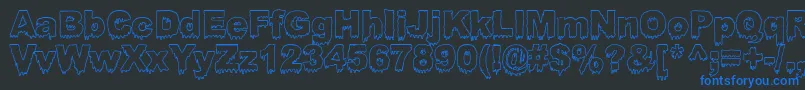 Bloosg Font – Blue Fonts on Black Background