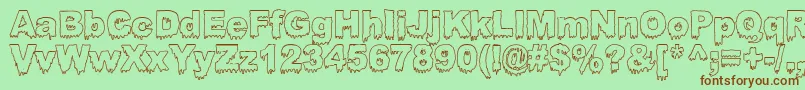 Bloosg Font – Brown Fonts on Green Background