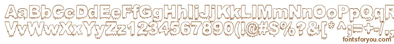 Bloosg-Schriftart – Braune Schriften auf weißem Hintergrund