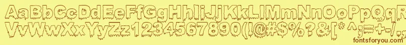 Bloosg Font – Brown Fonts on Yellow Background