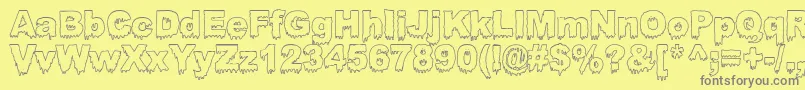 Bloosg Font – Gray Fonts on Yellow Background