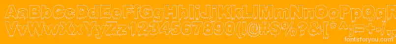 Bloosg Font – Pink Fonts on Orange Background