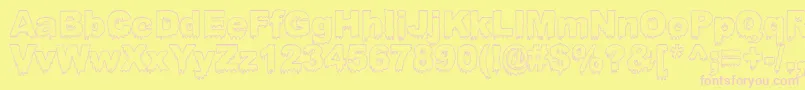 Bloosg Font – Pink Fonts on Yellow Background