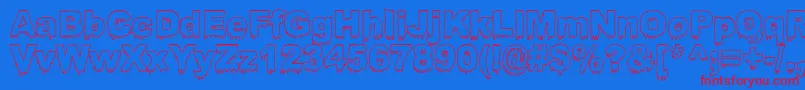 Bloosg Font – Red Fonts on Blue Background