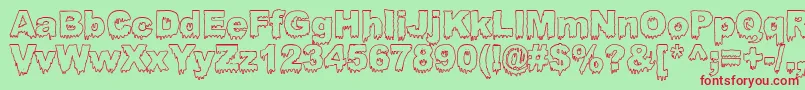 Bloosg Font – Red Fonts on Green Background