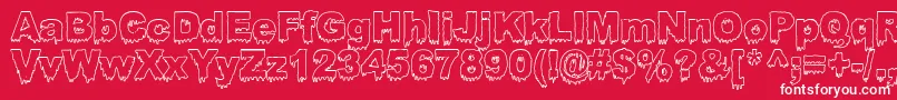 Bloosg Font – White Fonts on Red Background