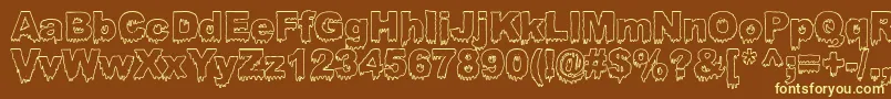 Bloosg-fontti – keltaiset fontit ruskealla taustalla