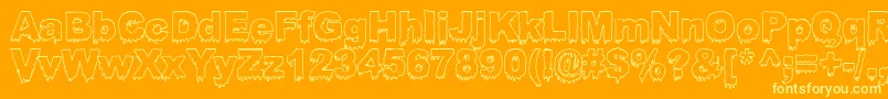 Bloosg Font – Yellow Fonts on Orange Background