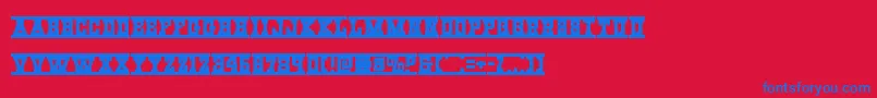 Шрифт Westernraiexpand – синие шрифты на красном фоне