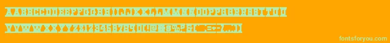 Westernraiexpand Font – Green Fonts on Orange Background