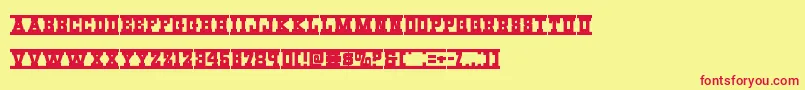 Westernraiexpand Font – Red Fonts on Yellow Background