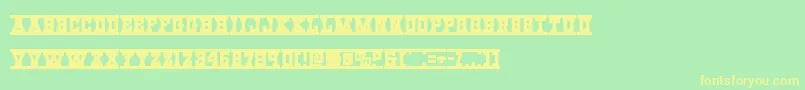 フォントWesternraiexpand – 黄色の文字が緑の背景にあります