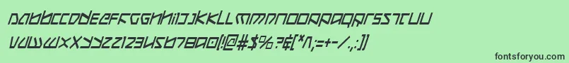 フォントKoboldCondensedItalic – 緑の背景に黒い文字