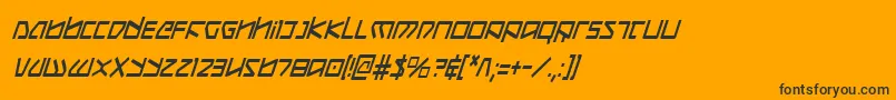 KoboldCondensedItalic-Schriftart – Schwarze Schriften auf orangefarbenem Hintergrund