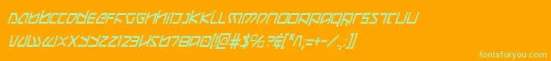KoboldCondensedItalic Font – Green Fonts on Orange Background