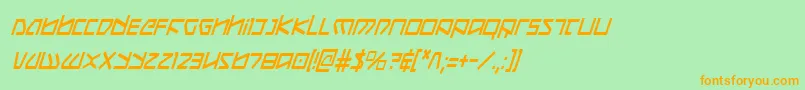 KoboldCondensedItalic Font – Orange Fonts on Green Background