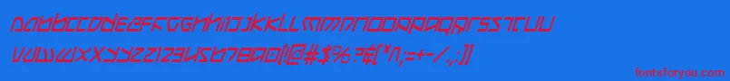 KoboldCondensedItalic Font – Red Fonts on Blue Background