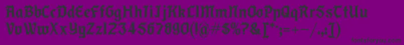 Fonte Lindbergcaffeine – fontes pretas em um fundo violeta