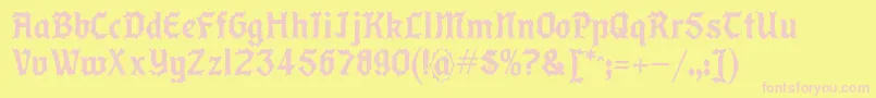 Lindbergcaffeine Font – Pink Fonts on Yellow Background