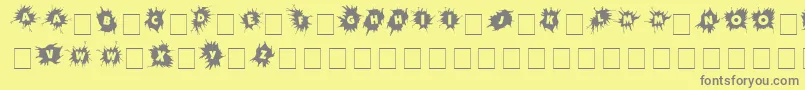 Fonte Wherecracksappear – fontes cinzas em um fundo amarelo