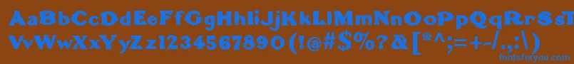 BrokenromanBold Font – Blue Fonts on Brown Background