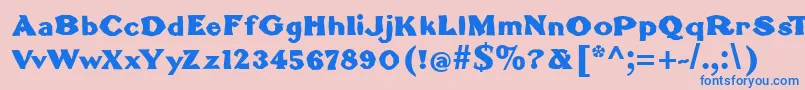 BrokenromanBold Font – Blue Fonts on Pink Background