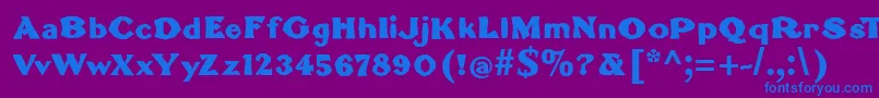 BrokenromanBold Font – Blue Fonts on Purple Background