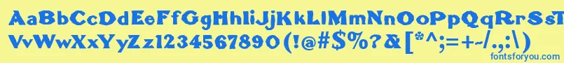 BrokenromanBold Font – Blue Fonts on Yellow Background