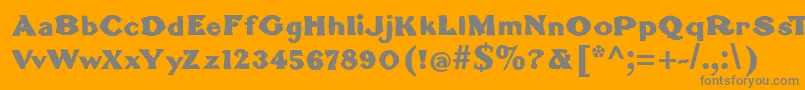 BrokenromanBold Font – Gray Fonts on Orange Background