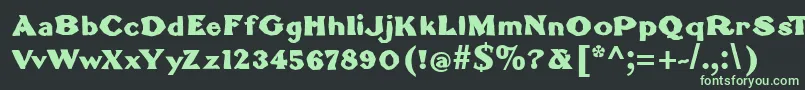 フォントBrokenromanBold – 黒い背景に緑の文字