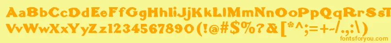 BrokenromanBold Font – Orange Fonts on Yellow Background