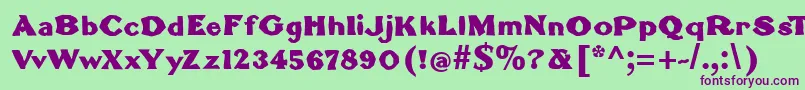 BrokenromanBold Font – Purple Fonts on Green Background