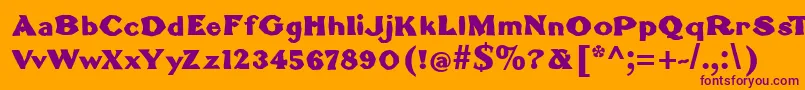 BrokenromanBold Font – Purple Fonts on Orange Background