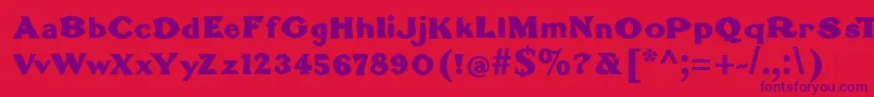 BrokenromanBold Font – Purple Fonts on Red Background