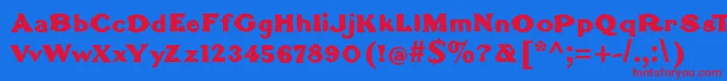 BrokenromanBold Font – Red Fonts on Blue Background