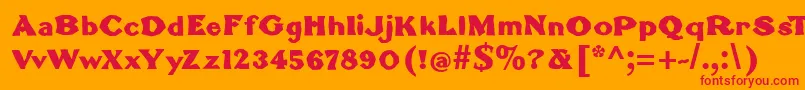 BrokenromanBold Font – Red Fonts on Orange Background